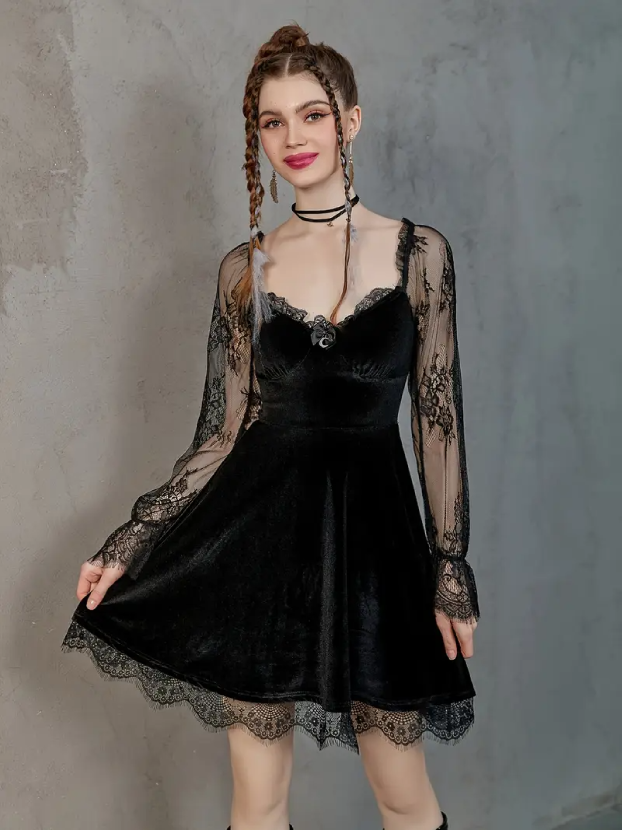Robe taille en velours