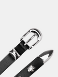 Floral Buckle Leather Belt