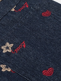 Flower Heart Wide-Leg Jeans