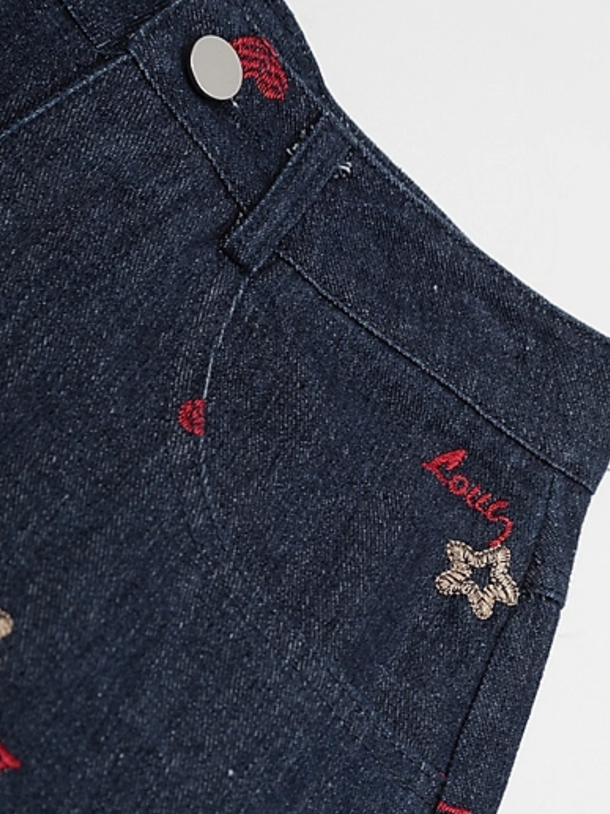 Flower Heart Wide-Leg Jeans