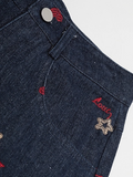 Flower Heart Wide-Leg Jeans