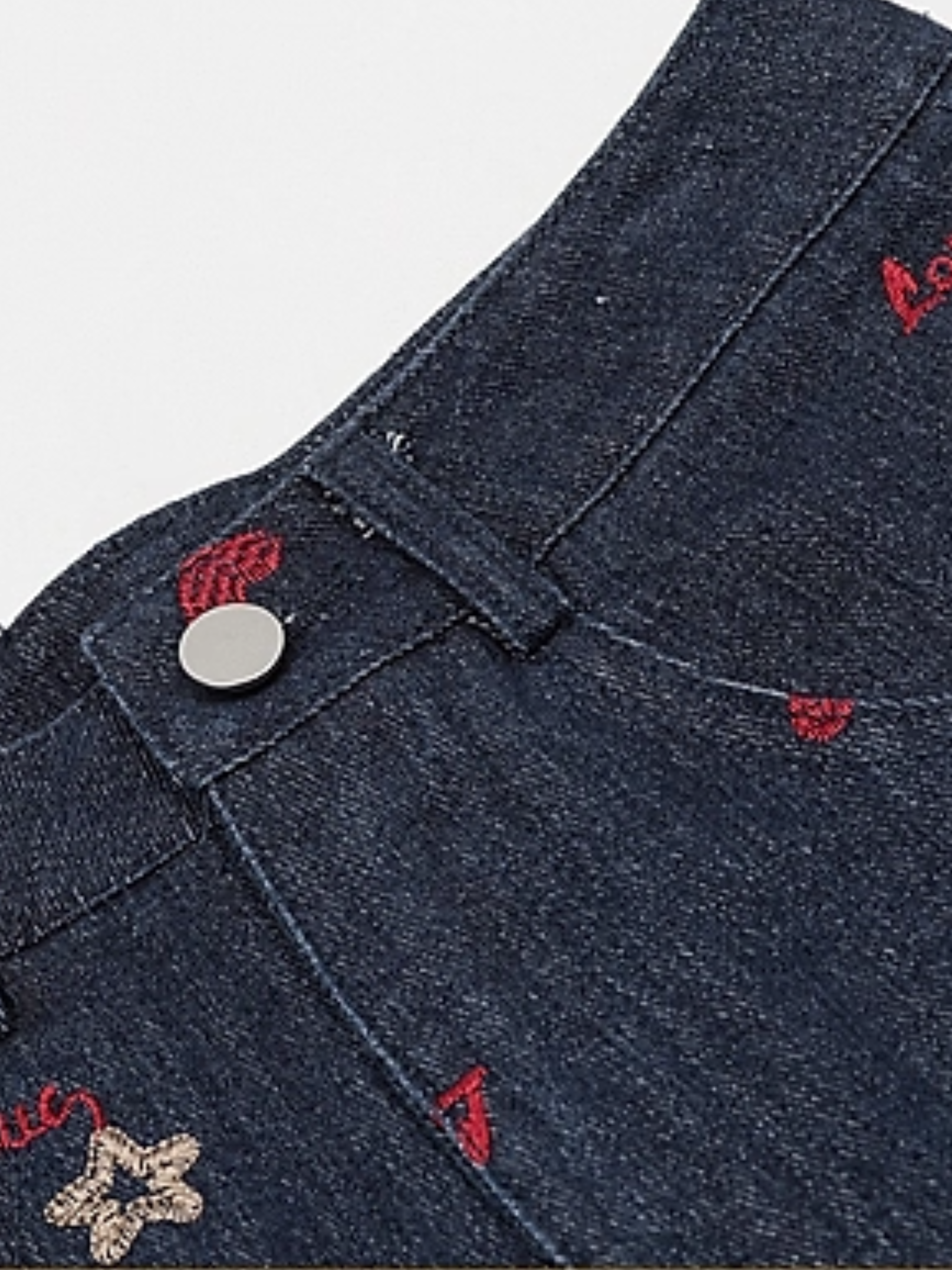 Flower Heart Wide-Leg Jeans