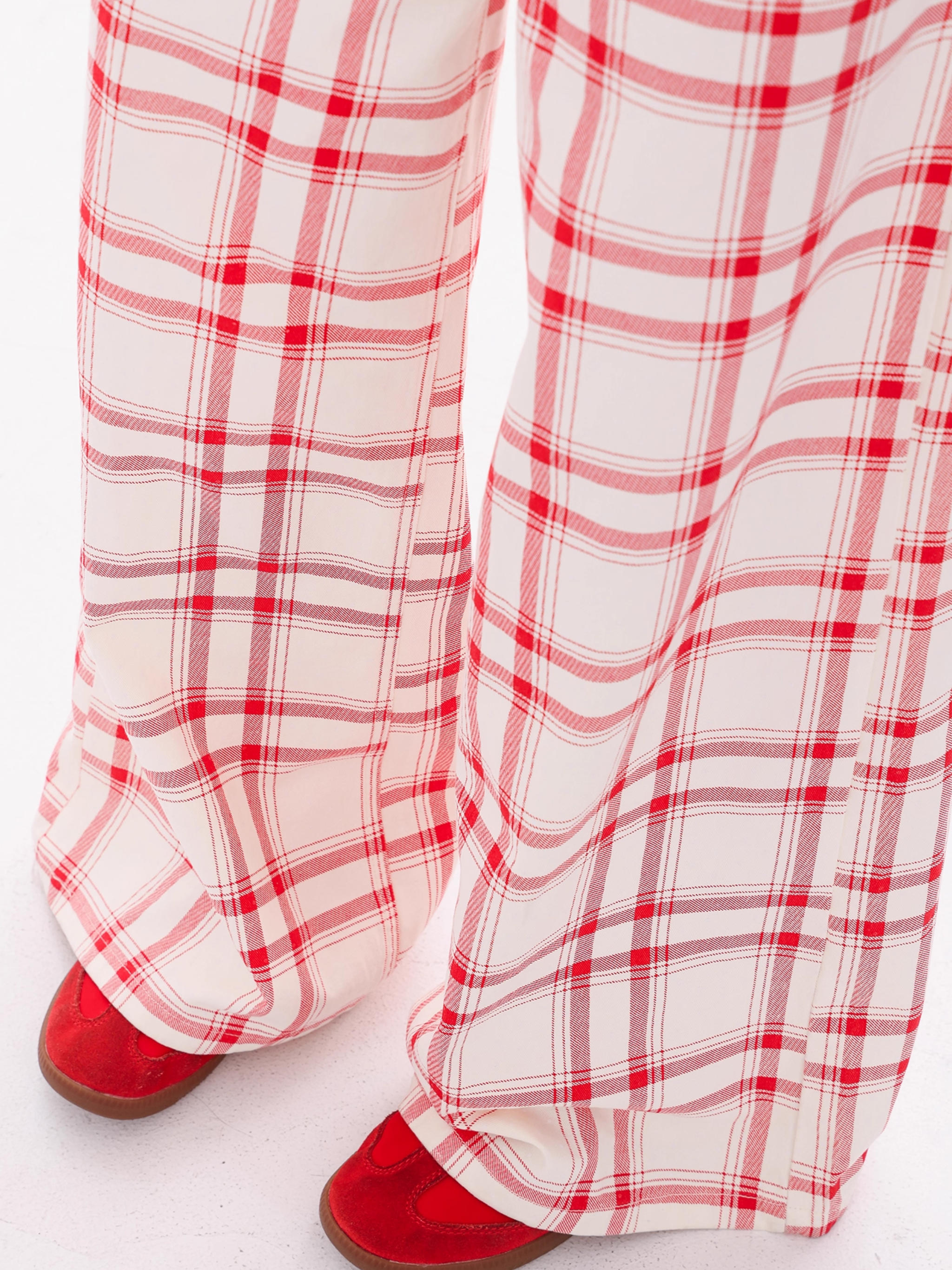 Plaid Wide-Leg Pants