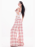 Plaid Wide-Leg Pants