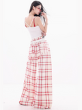 Plaid Wide-Leg Pants