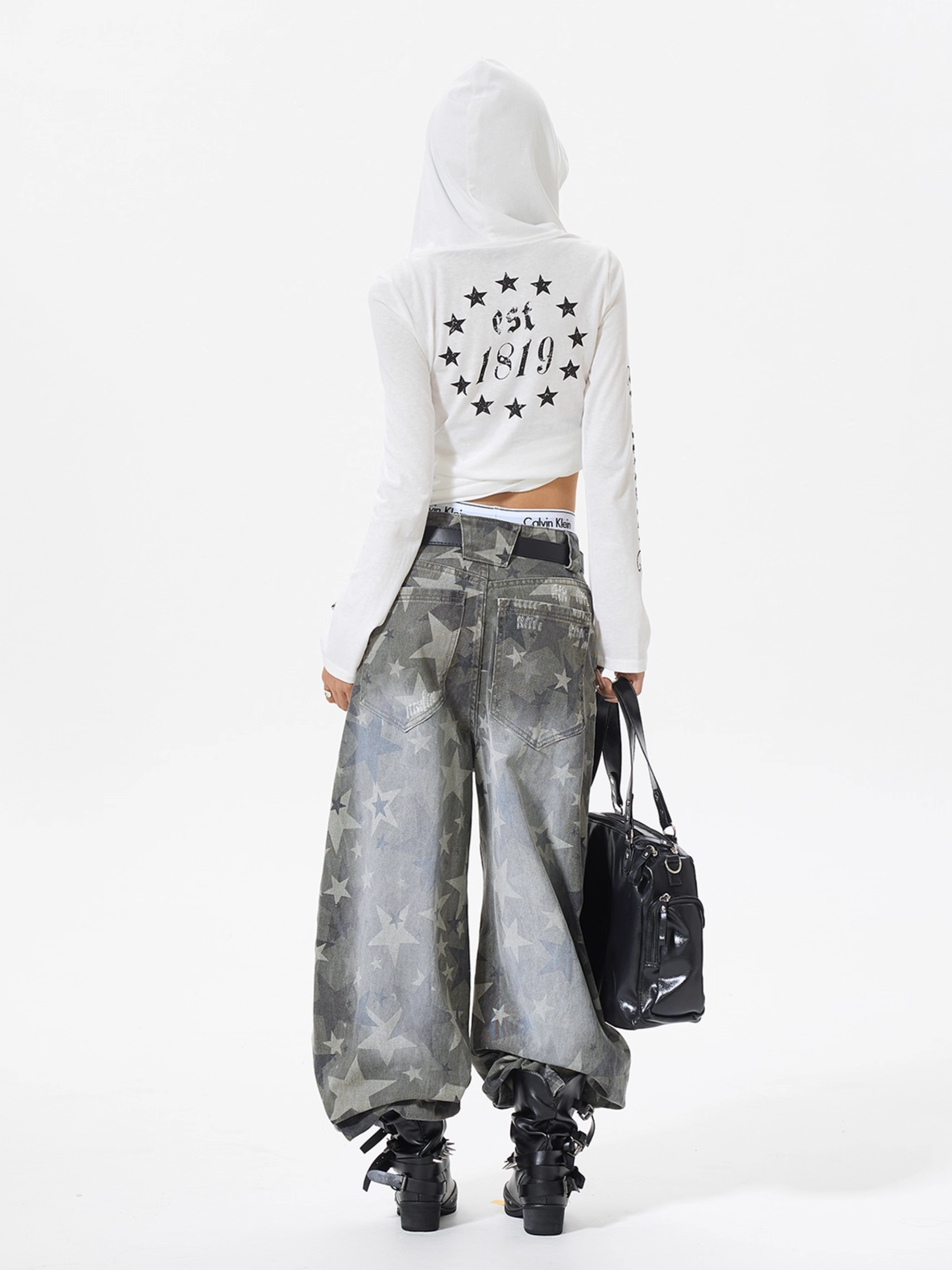 Star Print Baggy Jeans