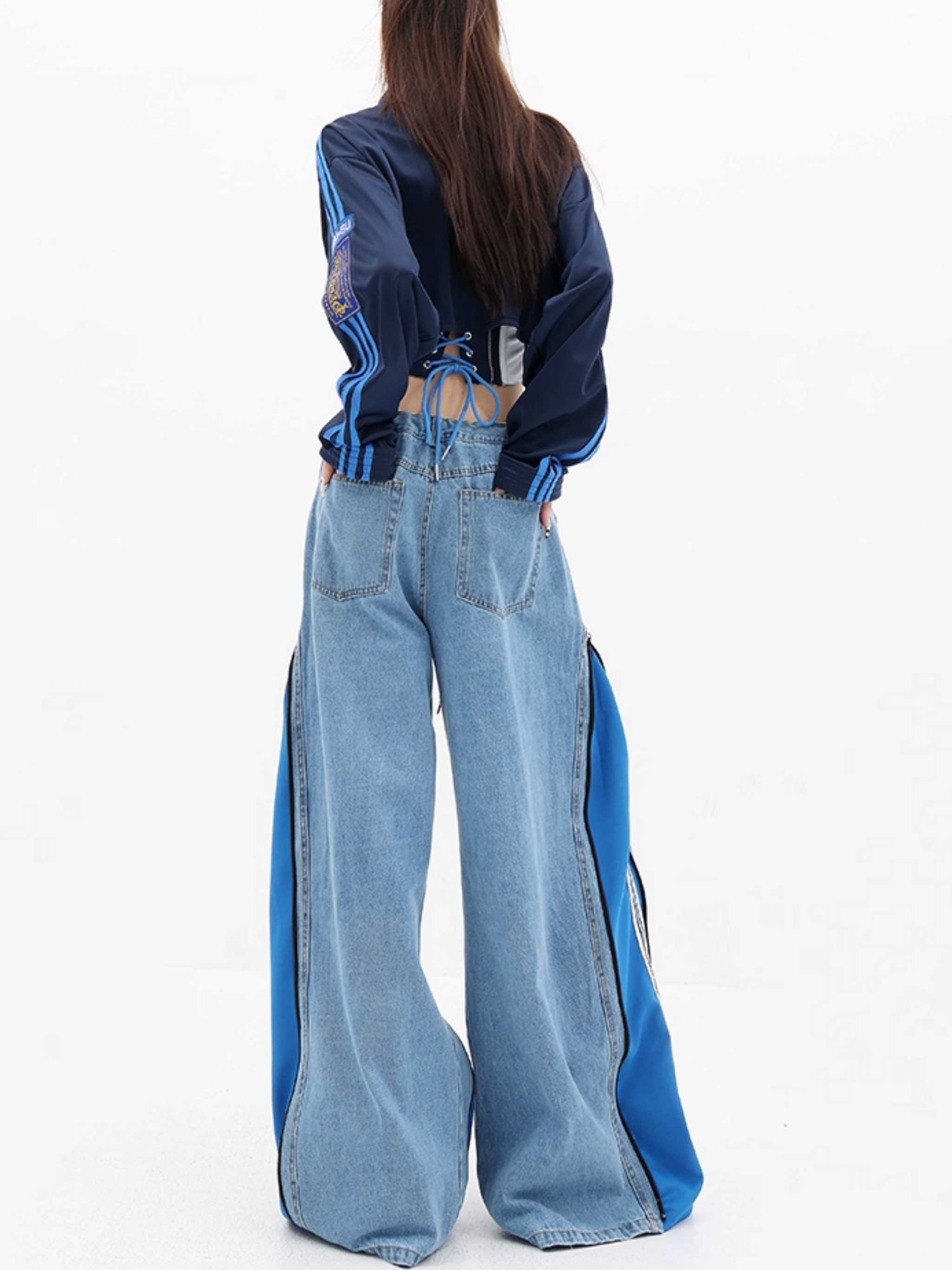 Zipper Stripe Jeans