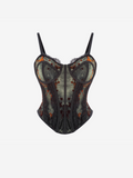 Sheer Floral Corset Top