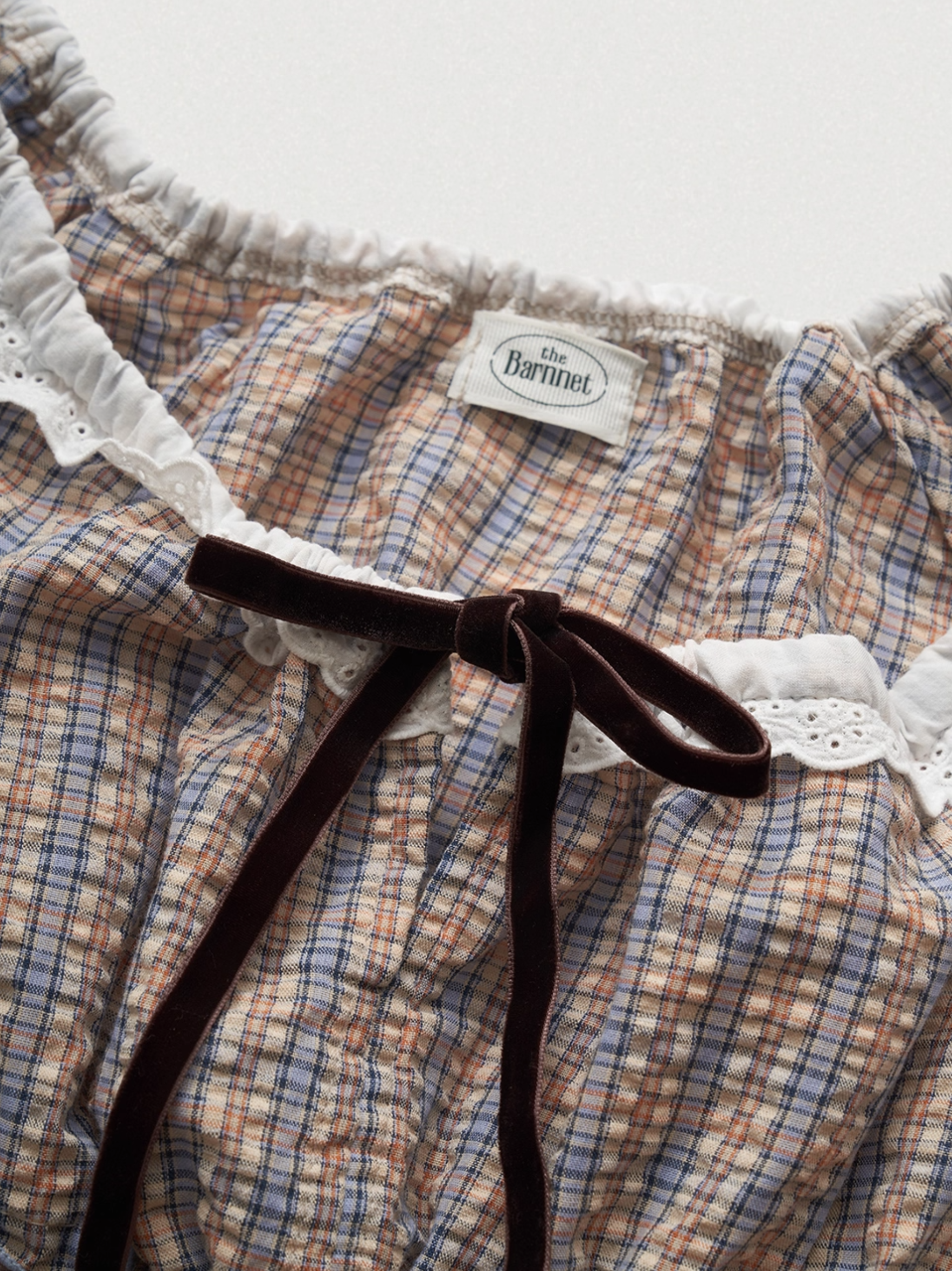 Lace Trim Plaid Crop Top