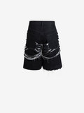 Short en jean vieilli