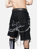 Short en jean vieilli