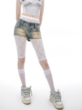 Hollow mesh lace stockings