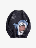 Pull tricoté surdimensionné à motif requin