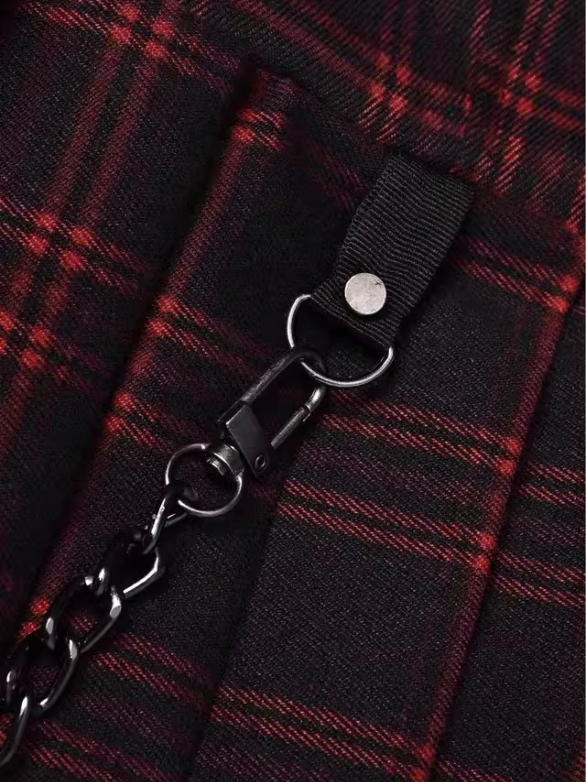 Mini-robe à carreaux et chaînes