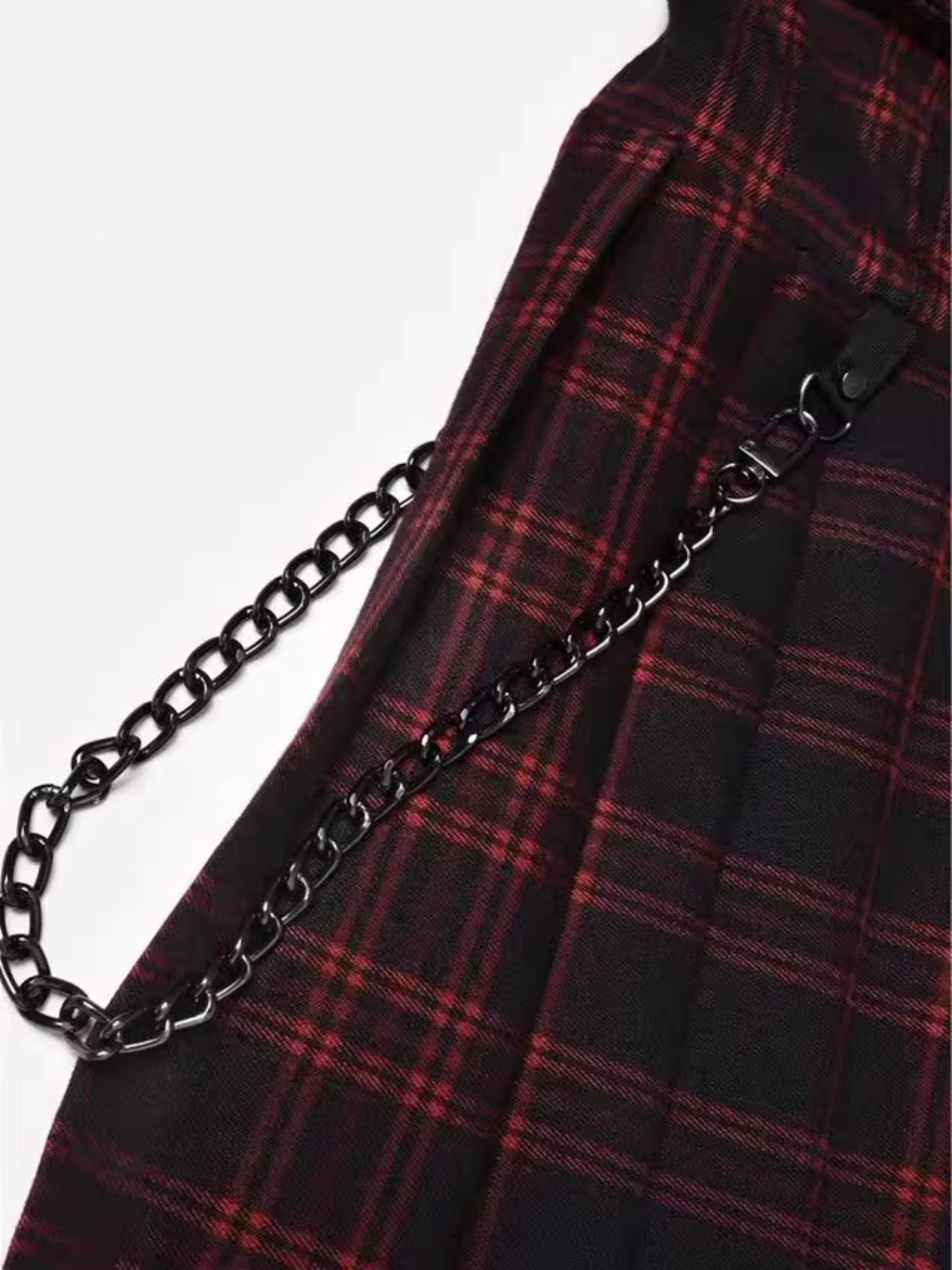 Mini-robe à carreaux et chaînes